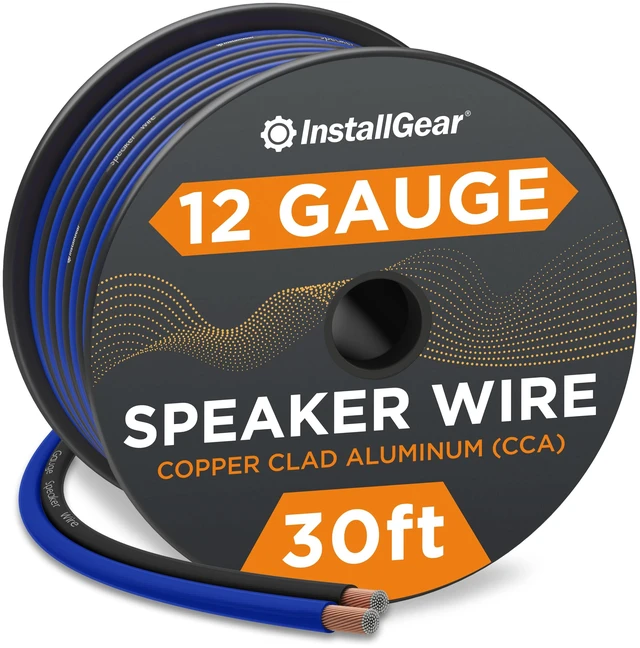 Main image of 12 Gauge Speaker Cable (30ft - Blue/Black) - Car & Home Theater Speaker Wire for Stereos, Surround Sound, Radio