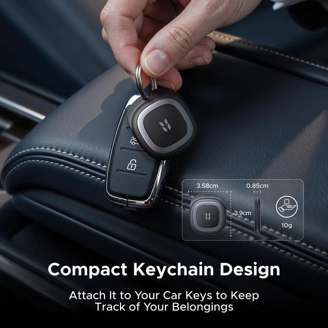 Alt view image 6 of 7 - FineTrack Duo2 Tracker Tags 4Pack Key Finder USBC Rechargeable Compatible with Apple Find My & Google Find Hub,Tracker Tag for Keys, Wallet, Luggage, Backpack