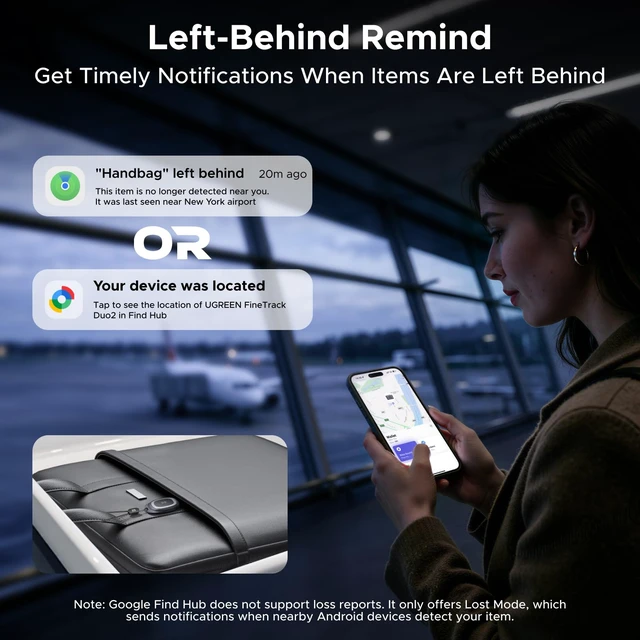 Alt view image 5 of 7 - FineTrack Duo2 Tracker Tags 4Pack Key Finder USBC Rechargeable Compatible with Apple Find My & Google Find Hub,Tracker Tag for Keys, Wallet, Luggage, Backpack