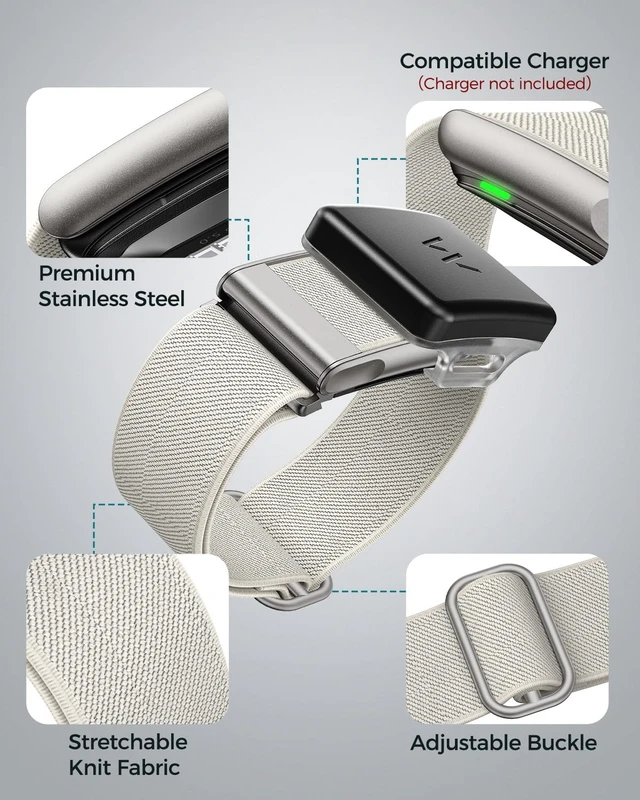 Alt view image 5 of 7 - Elastic Nylon Sport Strap for Whoop 5.0 & MG Bands One, Peak & Life, Quick-Dry Breathable Wristband with Quick-Adjust Sliding Buckle Accessories for Men Women - Not for Whoop 4.0