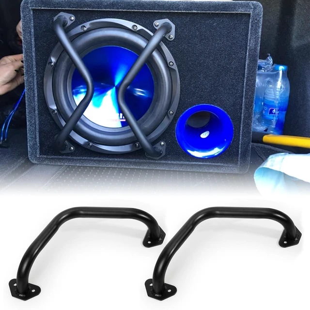 Main image of 8" Speaker Bar Grill: Matte Black Metal Car Audio Speaker Grill Cover, Subwoofer Grill Cover Protector