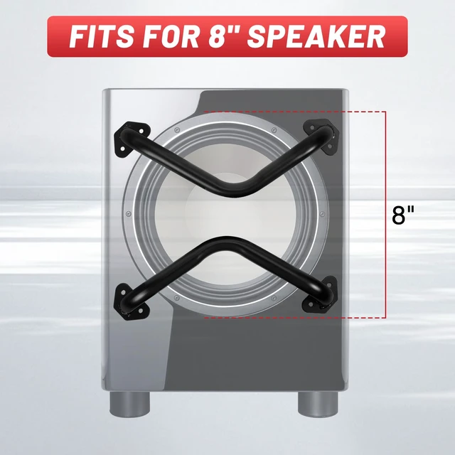 Alt view image 3 of 7 - 8" Speaker Bar Grill: Matte Black Metal Car Audio Speaker Grill Cover, Subwoofer Grill Cover Protector