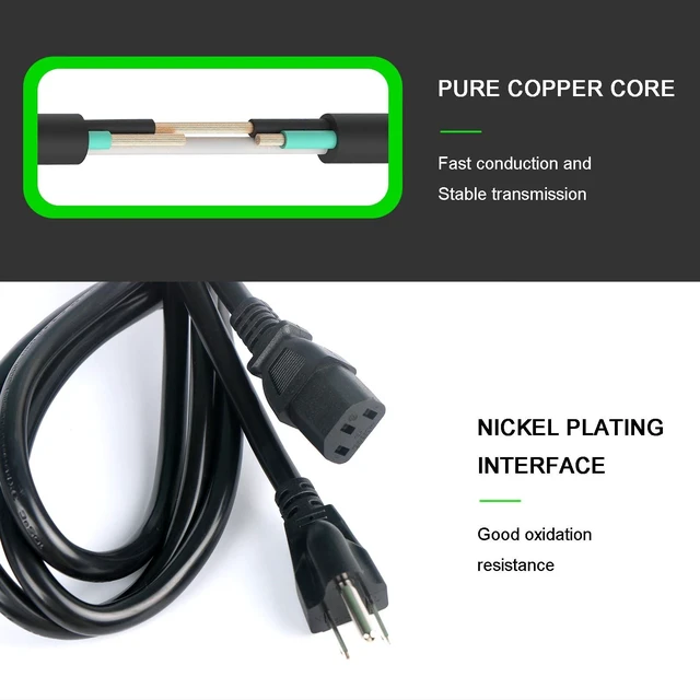 Alt view image 5 of 6 - 8.2FT Power Cord for Peloton and Superfit Treadmills 3-Prong 14AWG Heavy Duty Cable Compatible with Computers Copier Cable Extension
