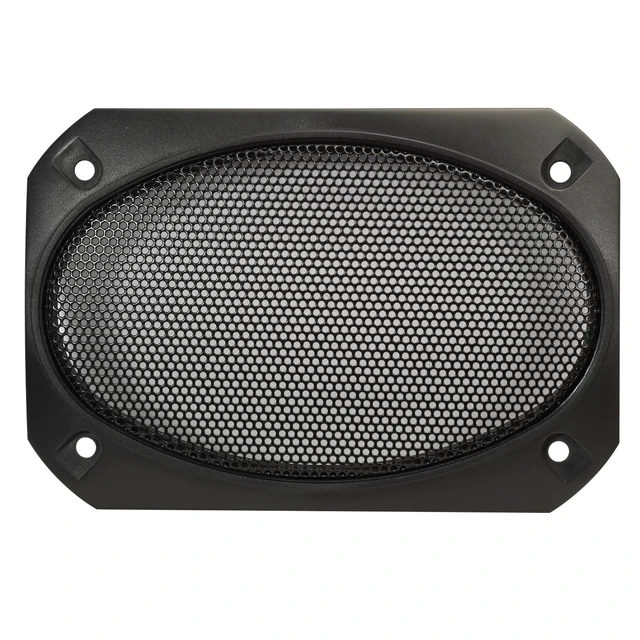 Alt view image 2 of 5 - Speaker Grill Cover, 4 x 6 Inches, Black Satin A.B.S. Finish with Metal Mesh, Pair