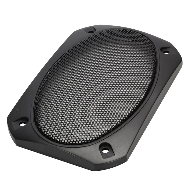 Alt view image 4 of 5 - Speaker Grill Cover, 4 x 6 Inches, Black Satin A.B.S. Finish with Metal Mesh, Pair