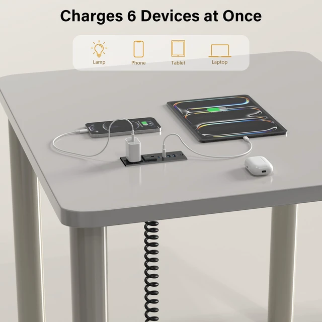 Alt view image 5 of 7 - Recessed Power Strip USB C 65W Fast Charging Station,in Drawer Outlet,Furniture Flush Mount for Desktop,Workspace Essential Desk Outlet (Black, 6FT)
