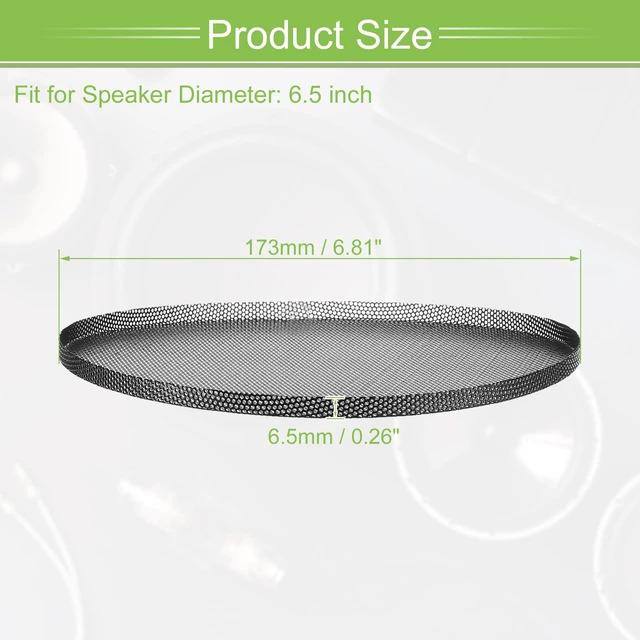 Alt view image 6 of 7 - Universal 6.5 Inch Speaker Grills Mesh for Audio Subwoofer Black 173x6.5mm Grille without Frame, Pack of 2
