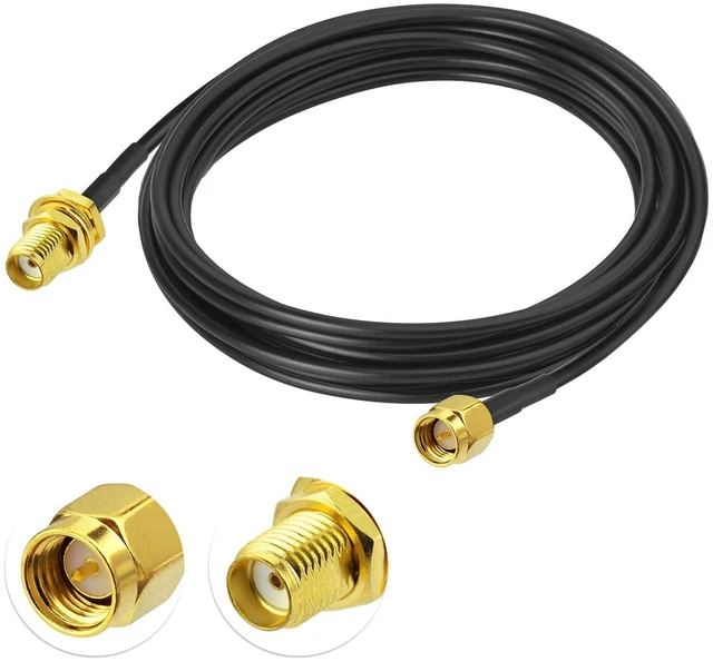 Main image of SMA Male to SMA Female Bulkhead Cable 10ft 50 Ohm Coax Cable Flexible for SDR Antenna Extension Ham Radio, 3G 4G LTE Antenna, ADS-B, GPS Meter Radio etc