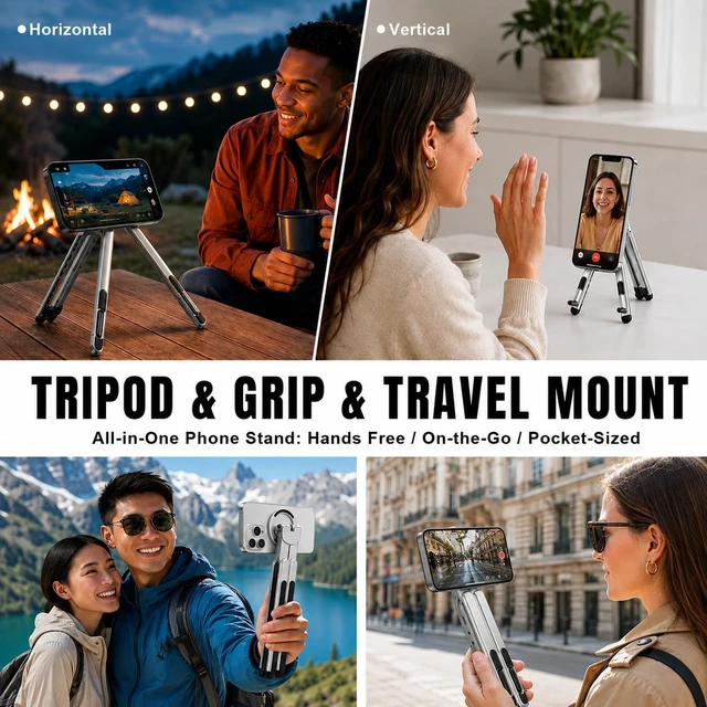 Alt view image 6 of 7 - 4-in-1 Foldable Laptop Stand & Riser, Tablet Stand, Magnetic Phone Holder