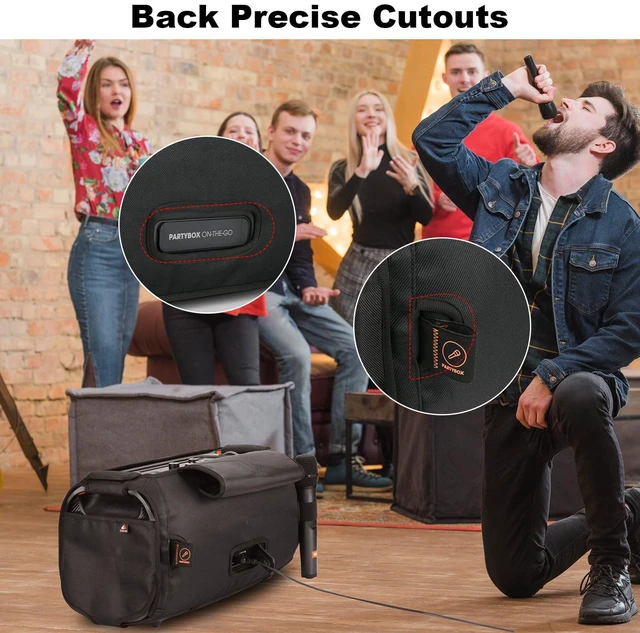 Alt view image 4 of 7 - Speaker Cover for JBL PartyBox On-The-Go and JBL PartyBox On-The-Go Essential Portable Party Speaker, Protective Speaker Case Mesh Slip Cover Speaker Replacement Sleeve
