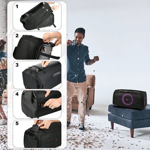 Alt view image 7 of 7 - Speaker Cover for JBL PartyBox On-The-Go and JBL PartyBox On-The-Go Essential Portable Party Speaker, Protective Speaker Case Mesh Slip Cover Speaker Replacement Sleeve