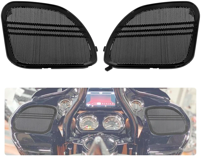 Main image of Front Fairing Speaker Grill Covers Fit for Harley Road Glide 2015-2023 Motorcycle Left and Right Speaker Mesh with Tri-Line Trim Fits FLTRX FLTRK FLTRXS FLTRUSE FLTRXSE