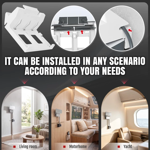 Alt view image 5 of 7 - 2-in-1 Wall Mount for Starlink Gen 3/V4/V5/4X Router & Power Supply Heavy-Duty ABS Compact Design Prevents Signal Loss Pet-Proof for Home, RV and Marine