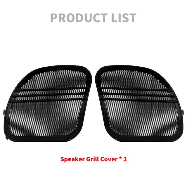 Alt view image 6 of 7 - Front Fairing Speaker Grill Covers Fit for Harley Road Glide 2015-2023 Motorcycle Left and Right Speaker Mesh with Tri-Line Trim Fits FLTRX FLTRK FLTRXS FLTRUSE FLTRXSE