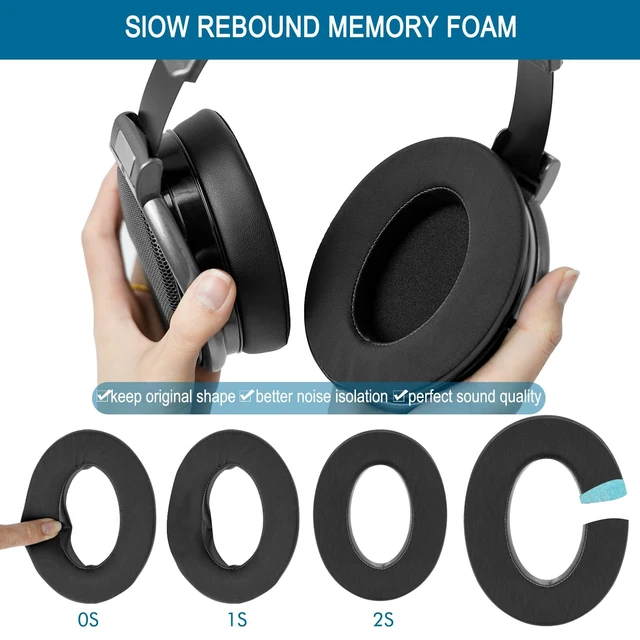 Alt view image 4 of 7 - Earpads for Sennheiser HD650/HD600/HD660S/HD545/HD525/HD535 Headphones, Velour Ear Pads Cushions Replacement for Massdrop X HD6XX/HD58X and HD580/HD565 Jubilee Headset (Cooling-Gel Black)