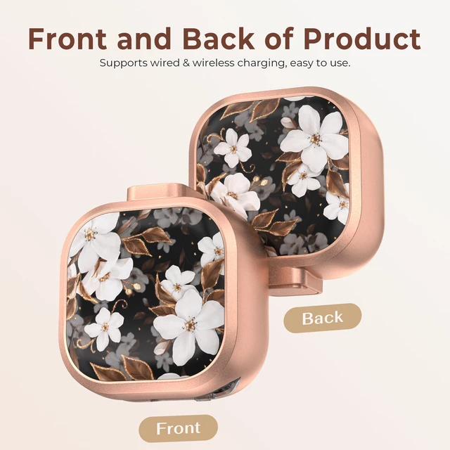 Alt view image 4 of 7 - for Samsung Galaxy Buds 4 Pro Case/Buds 4 Case 2026 with Safety Lock Dual Protection, Cute Hard Earbuds Cover, Easy to Install, Compatible with MagSafe, Dust Resistant, TPU & PC, White Floral