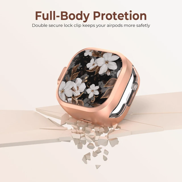 Alt view image 5 of 7 - for Samsung Galaxy Buds 4 Pro Case/Buds 4 Case 2026 with Safety Lock Dual Protection, Cute Hard Earbuds Cover, Easy to Install, Compatible with MagSafe, Dust Resistant, TPU & PC, White Floral