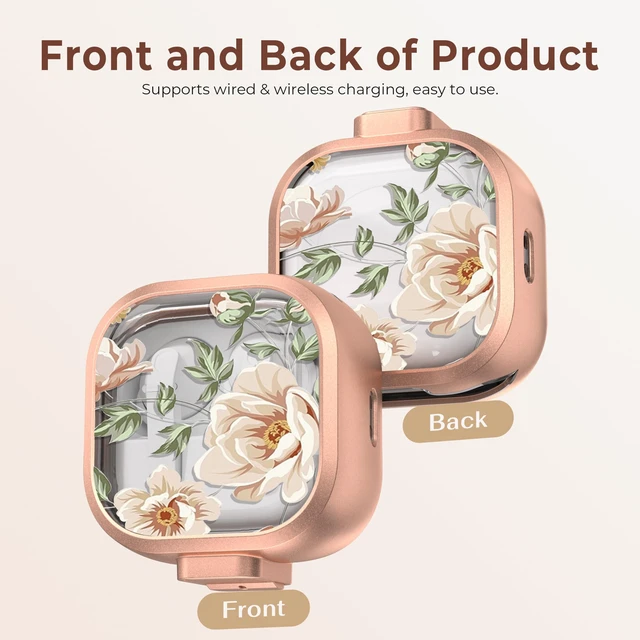 Alt view image 4 of 7 - for Samsung Galaxy Buds 4 Pro Case/Buds 4 Case 2026 with Safety Lock Dual Protection, Cute Hard Earbuds Cover, Easy to Install, Compatible with MagSafe, Dust Resistant, TPU & PC, Nude Rose