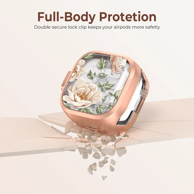 Alt view image 5 of 7 - for Samsung Galaxy Buds 4 Pro Case/Buds 4 Case 2026 with Safety Lock Dual Protection, Cute Hard Earbuds Cover, Easy to Install, Compatible with MagSafe, Dust Resistant, TPU & PC, Nude Rose