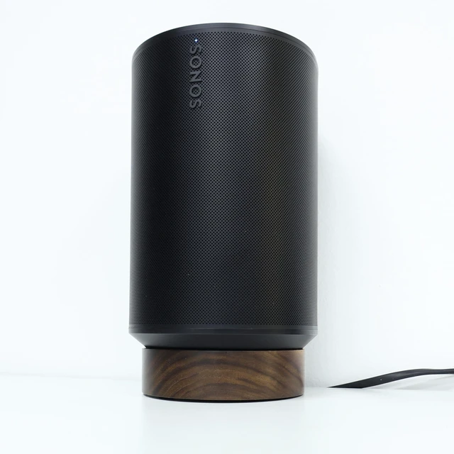 Main image of Wooden Desk Stand for Sonos Era 100 and Sonos Era100 SL Desktop Speaker Stand Holder - Sonos Era 100 SL Stand for Table, The Stand can Store the Power Cord to Make the Desktop Clean