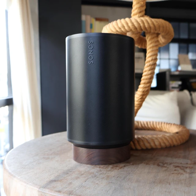 Alt view image 2 of 7 - Wooden Desk Stand for Sonos Era 100 and Sonos Era100 SL Desktop Speaker Stand Holder - Sonos Era 100 SL Stand for Table, The Stand can Store the Power Cord to Make the Desktop Clean