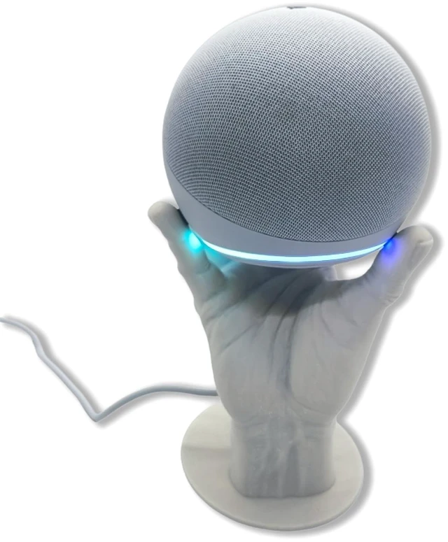 Main image of Hand Style Table Stand Holder Compatible with Alexa Smart Speaker Echo Dot (4th and 5th gen)(Off White)