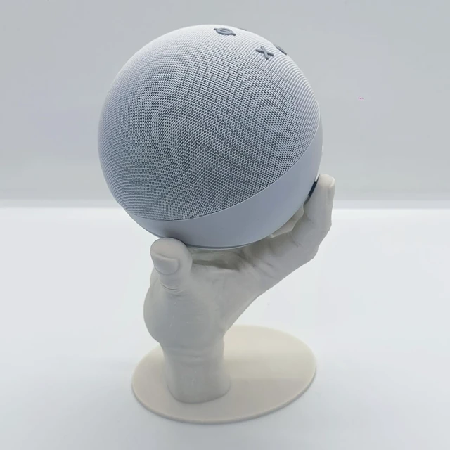 Alt view image 7 of 7 - Hand Style Table Stand Holder Compatible with Alexa Smart Speaker Echo Dot (4th and 5th gen)(Off White)