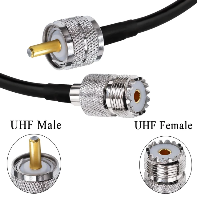 Alt view image 5 of 7 - RG58 PL259 SO239 Cable 16.4ft(5M) UHF Male to Female Jumper 1PCS UHF Cable RG58 PL259 SO239 Male to Female Extension Coax Jumper Low Loss for Two Way Radio/CB Radio/Wireless LAN Devices