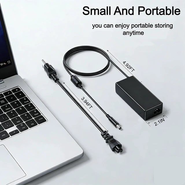 Alt view image 3 of 6 - 90W Adapter Power Supply Cord Charger Compatible with HP All-in-One 18" 19" 20" 21" 22" 23" 24" 27" Laptop ProDesk 400 600 260 405 EliteDesk 800 705 Omni 120 100 Slimline 400 260 270 AIO Desktop