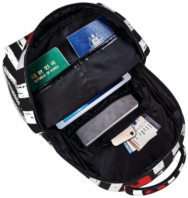 Alt view image 6 of 7 - Vintage Baseball American Flag Backpack For School Bags Bookbag Big Casual Daypack For Student Girls Boys Kids Teens Travel Sports Work