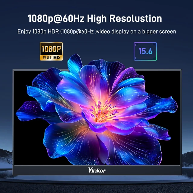Alt view image 4 of 7 - USB-C & HDMI Portable Touchscreen Monitor 15.6", Extended Monitor IPS FHD 1080P External Monitor for PC/Laptop/Phone