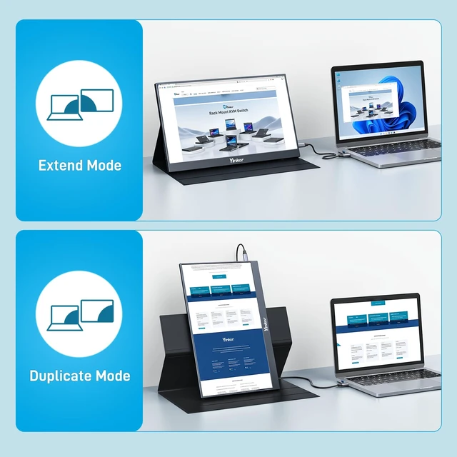 Alt view image 5 of 7 - USB-C & HDMI Portable Touchscreen Monitor 15.6", Extended Monitor IPS FHD 1080P External Monitor for PC/Laptop/Phone