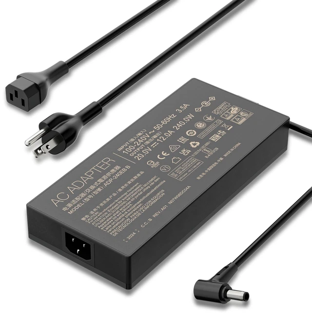 Main image of 240W 20V 12A Charger Compatible with ASUS Gaming Laptop ADP-240EB B Adapter ROG Zephyrus G14 G16 M16 Strix G15 G16 G17 Scar 15 17 TUF F15 A15 F17 A17 a20-240p1a Fast charging Stable Power Supply Cord
