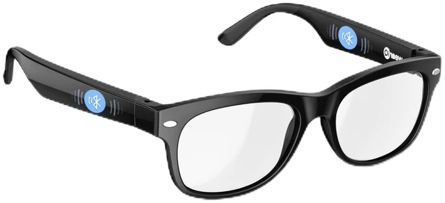 Main image of AuraFlux Bluetooth Smart Glasses with Open Ear Speakers, Hands-Free Voice Control, Built-In Microphone, Blue Light Blocking Safety Lenses, Lightweight Unisex Design