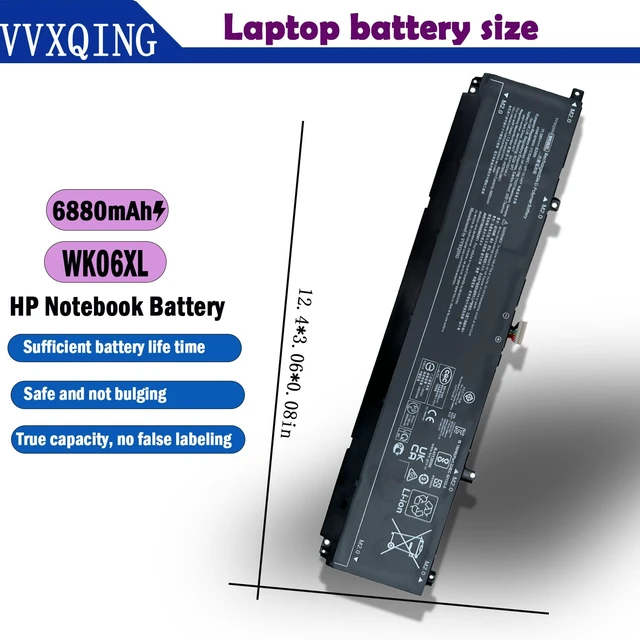 Alt view image 6 of 7 - WK06XL M41711-005 83Wh Laptop Battery Replacement for HP Omen 16-b0xxx 16-b0000TX 16-B0047TX 16-C0167AX Omen 7 Plus 17-ck0xxx 17-CK0007NV 17T-CK100 Series WK06XL 83Wh 6880mAh