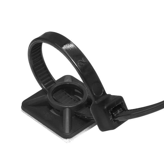 Alt view image 4 of 7 - 0.75 Inch Zip Tie Mounts, 3M Tape Self Adhesive, Black, 200 Pack Cord Management, Cable Tie Anchors, Desk & Table Organizer