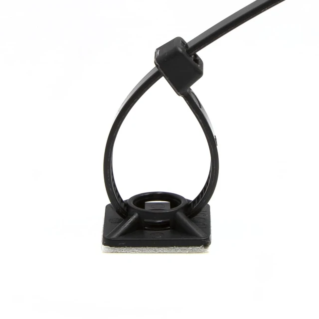 Alt view image 7 of 7 - 0.75 Inch Zip Tie Mounts, 3M Tape Self Adhesive, Black, 200 Pack Cord Management, Cable Tie Anchors, Desk & Table Organizer