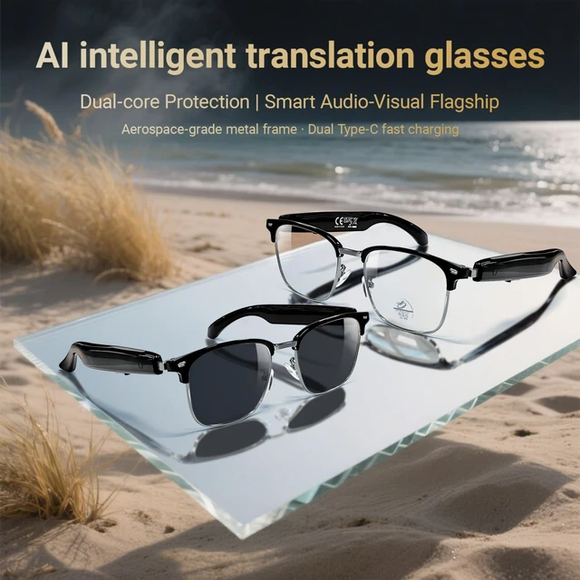 Alt view image 3 of 7 - Smart Glasses UV Protection, Bluetooth Glasses for Men, Smart Sunglasses for Women, Wireless Music & Calls