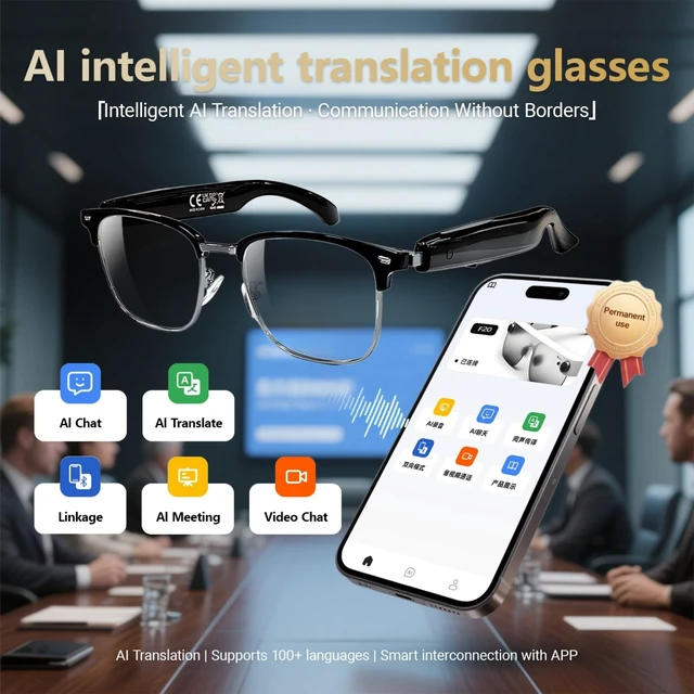 Alt view image 6 of 7 - Smart Glasses UV Protection, Bluetooth Glasses for Men, Smart Sunglasses for Women, Wireless Music & Calls