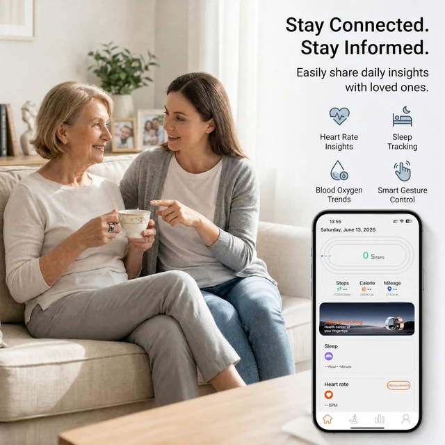 Alt view image 2 of 7 - Smart Ring Fitness Tracker No Subscription (Silver, 10#) Sleep Tracking, Heart Rate Monitoring, Gesture Control and Waterproof Design for Everyday Activity Tracking