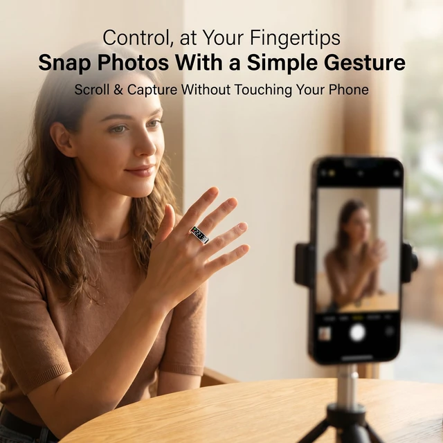 Alt view image 7 of 7 - Smart Ring Fitness Tracker No Subscription (Silver, 10#) Sleep Tracking, Heart Rate Monitoring, Gesture Control and Waterproof Design for Everyday Activity Tracking