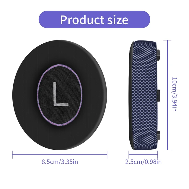 Alt view image 6 of 7 - Upgraded Replacement Ear Pads for Bose 700 Noise Cancelling (NC700) - Cooling Gel Replacement Ear Pads, Ice Silk Fabric Memory Foam, Added Thickness, Extra Durable Ear CushionsBlack/Purple