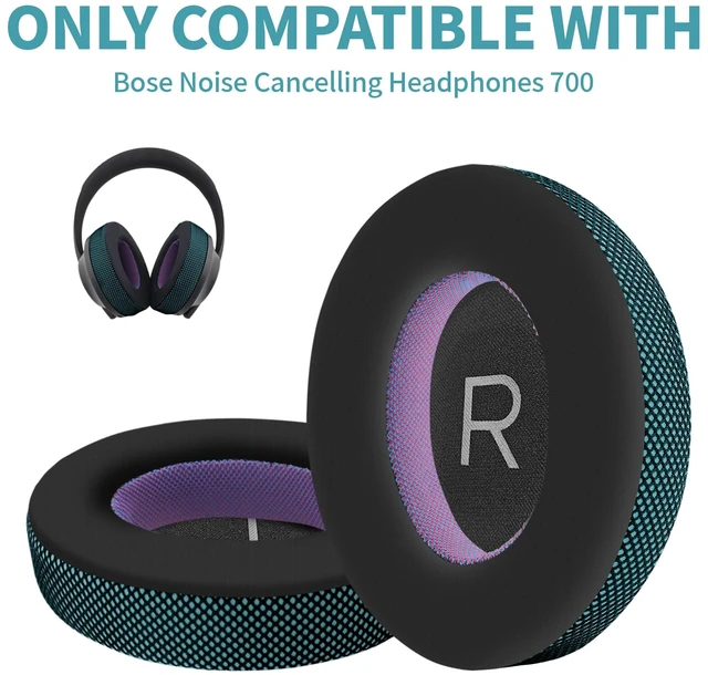 Alt view image 3 of 7 - Upgraded Replacement Ear Pads for Bose 700 Noise Cancelling (NC700) - Cooling Gel Replacement Ear Pads, Ice Silk Fabric Memory Foam, Added Thickness, Extra Durable Ear CushionsBlack/Blue