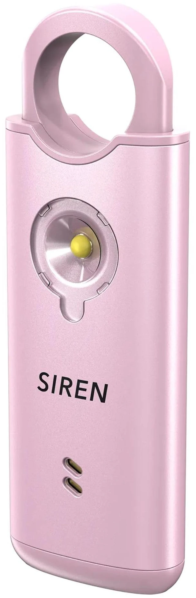 Main image of Personal Safety Alarm by 135dB Siren, Flashing Light, Pull & Vibration Activation, USB-C Rechargeable Keychain (Pink)