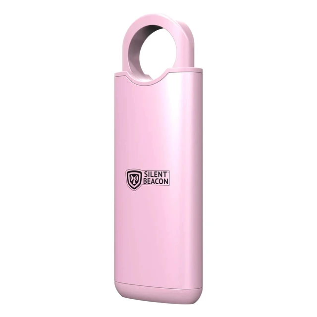 Alt view image 2 of 7 - Personal Safety Alarm by 135dB Siren, Flashing Light, Pull & Vibration Activation, USB-C Rechargeable Keychain (Pink)
