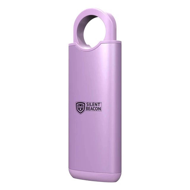 Alt view image 2 of 7 - Personal Safety Alarm by 135dB Siren, Flashing Light, Pull & Vibration Activation, USB-C Rechargeable Keychain (Purple)