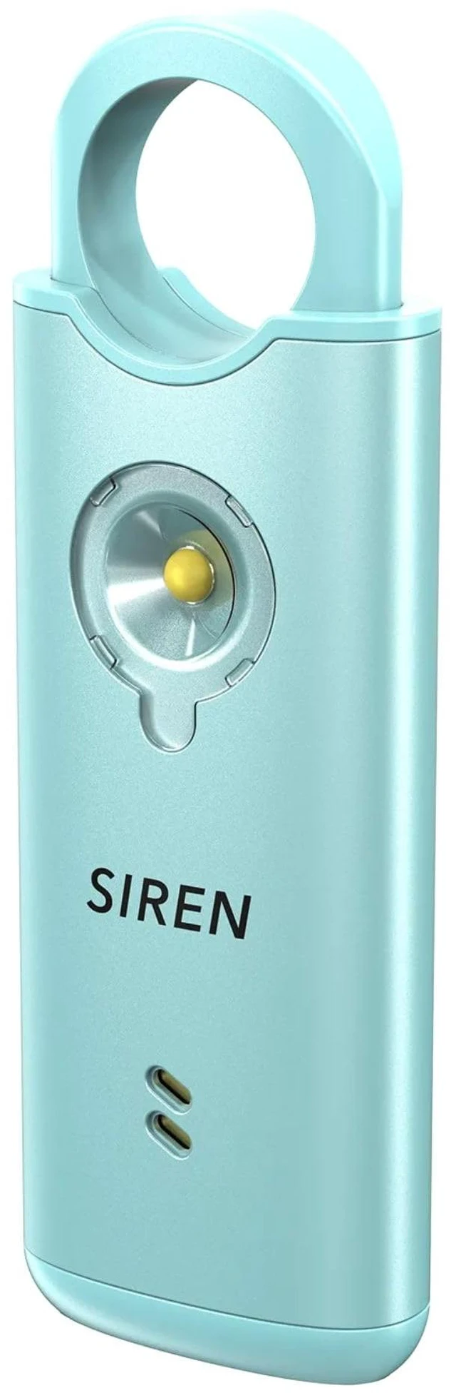 Main image of Personal Safety Alarm by 135dB Siren, Flashing Light, Pull & Vibration Activation, USB-C Rechargeable Keychain (Mint)