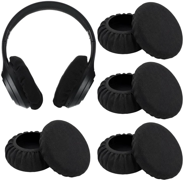 Main image of 4 Pairs Cotton Over Ear Headphone Covers, Replacement and Sanitary Stretchable Headset Ear Covers for 3.5"-4.3" Earcups, Sweatproof Sanitary Earcup Protector for Gym, Gaming, Library, Aviation