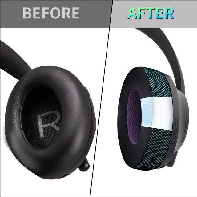 Alt view image 7 of 7 - Upgraded Replacement Ear Pads for Bose 700 Noise Cancelling (NC700) - Cooling Gel Replacement Ear Pads, Ice Silk Fabric Memory Foam, Added Thickness, Extra Durable Ear CushionsBlack/Blue