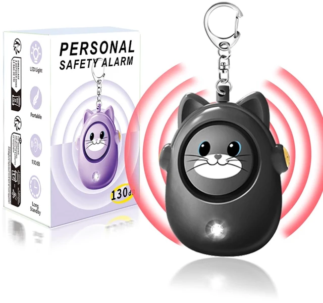 Main image of Personal Safety Alarm for Women by WomenLoud Siren, 130dB Loud Siren Keychain in a Variety of Colors, Cute Cat Design Security Device for Children, Elderly